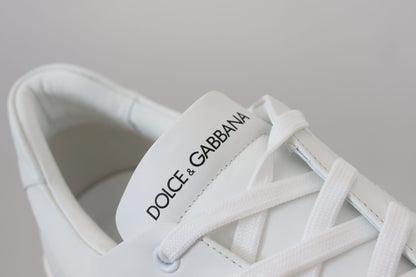 Dolce & Gabbana White Leather DG Logo Casual Sneakers Shoes - SMARTMARTNZ