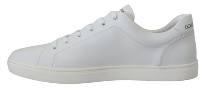 Dolce & Gabbana White Leather DG Logo Casual Sneakers Shoes - SMARTMARTNZ
