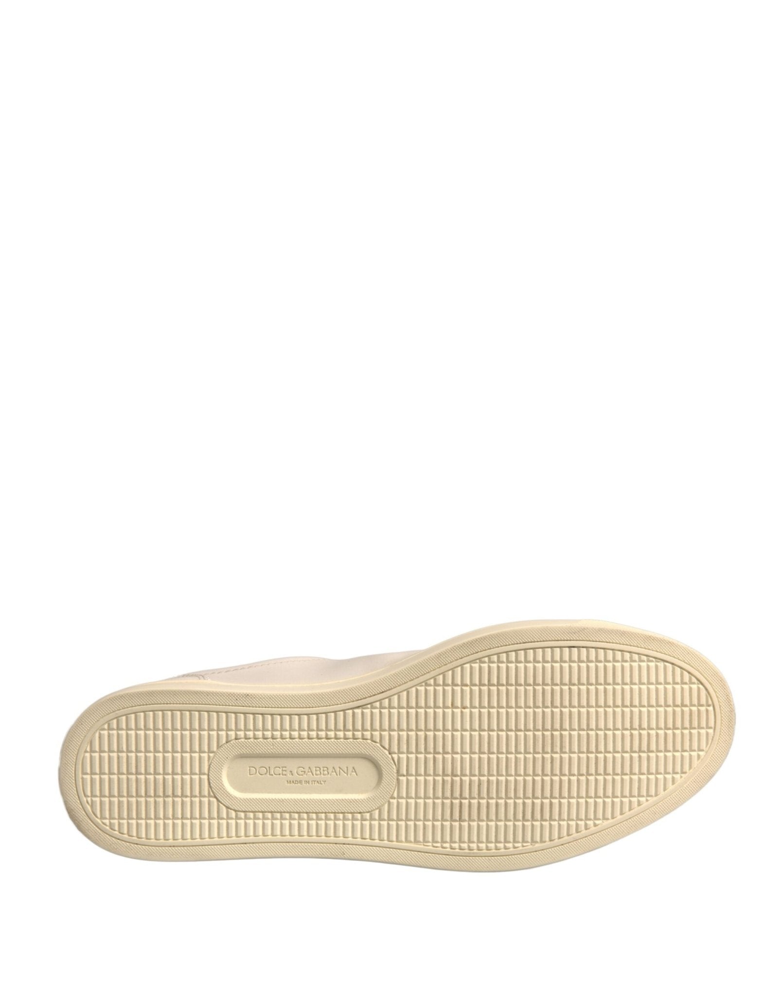 Dolce & Gabbana White Leather Heart Embellished Sneakers Shoes - SMARTMARTNZ