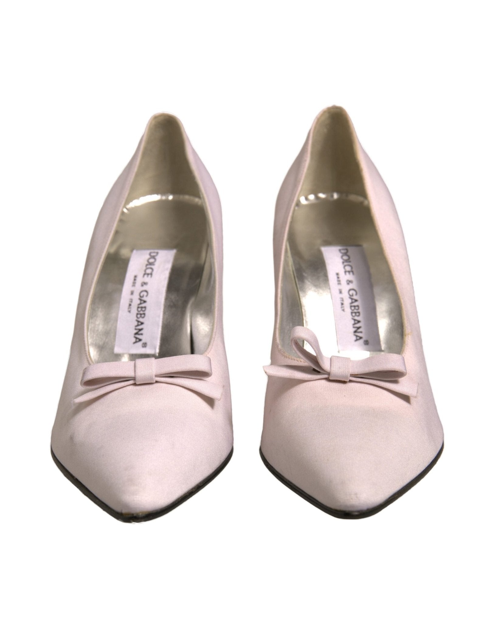 Dolce & Gabbana White Leather High Heels Women Pumps Shoes - SMARTMARTNZ