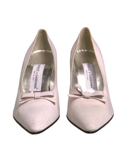 Dolce & Gabbana White Leather High Heels Women Pumps Shoes - SMARTMARTNZ