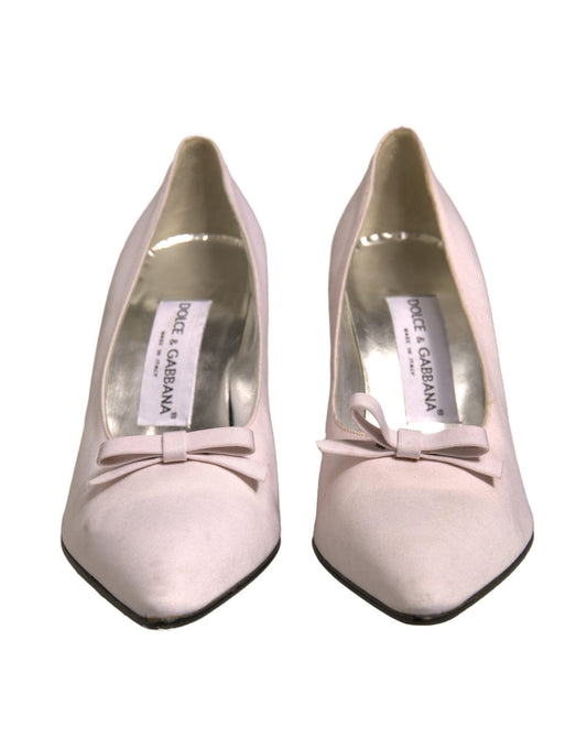 Dolce & Gabbana White Leather High Heels Women Pumps Shoes - SMARTMARTNZ