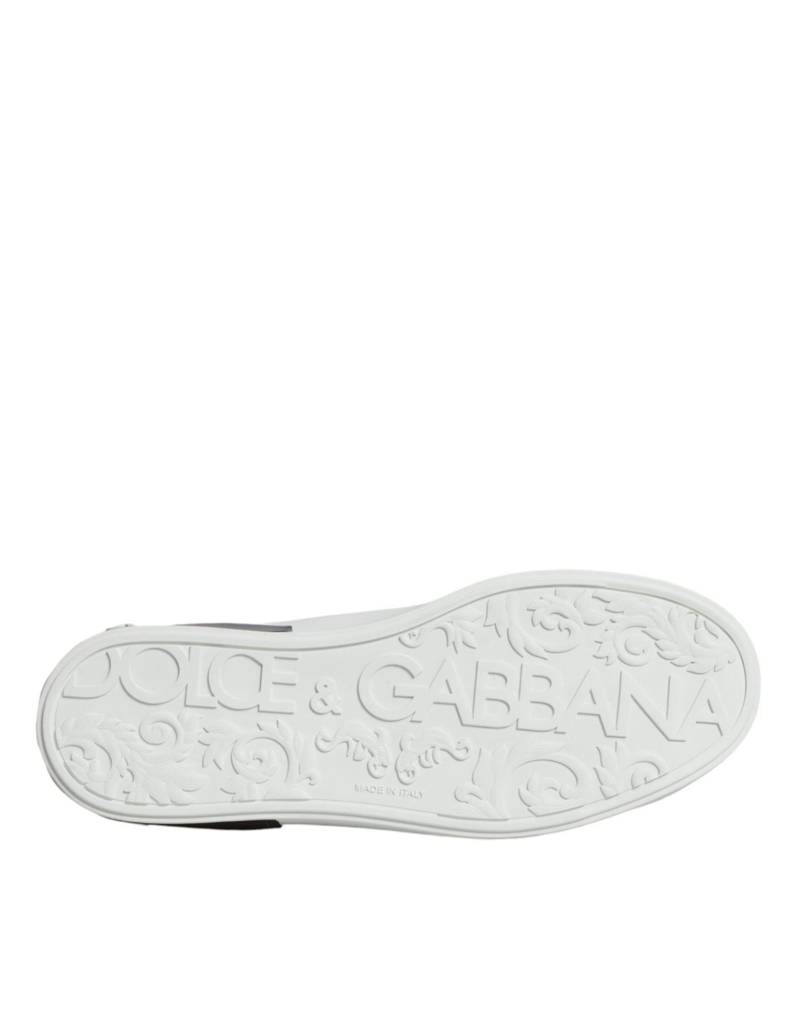 Dolce & Gabbana White Leather Logo Portofino Sneaker Shoes - SMARTMARTNZ
