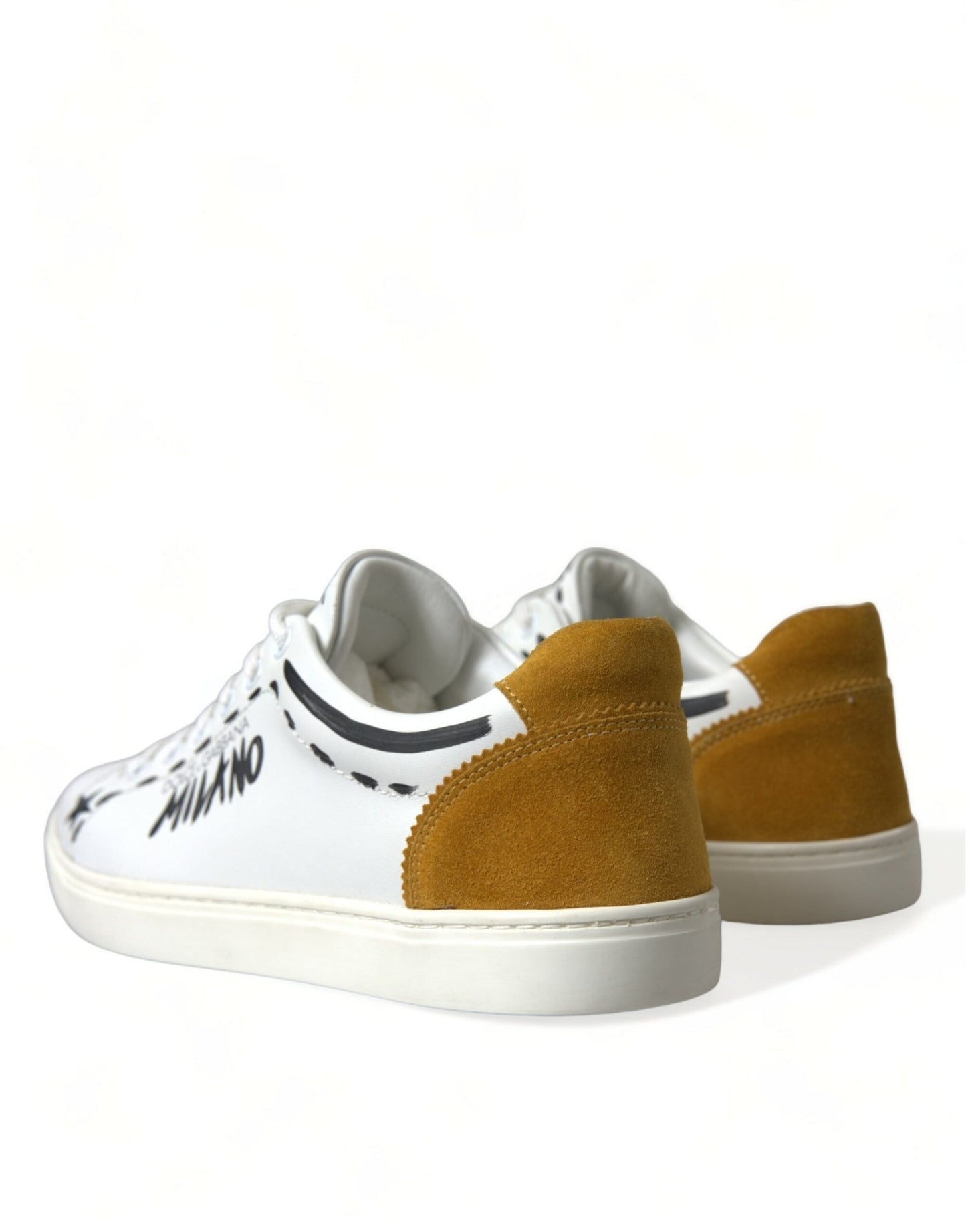 Dolce & Gabbana White Leather LOVE Milano Men Sneakers Shoes - SMARTMARTNZ
