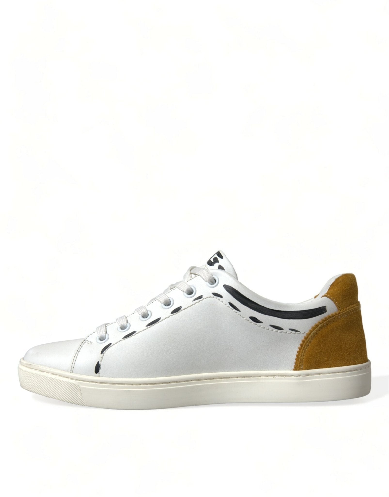 Dolce & Gabbana White Leather LOVE Milano Men Sneakers Shoes - SMARTMARTNZ