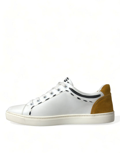 Dolce & Gabbana White Leather LOVE Milano Men Sneakers Shoes - SMARTMARTNZ