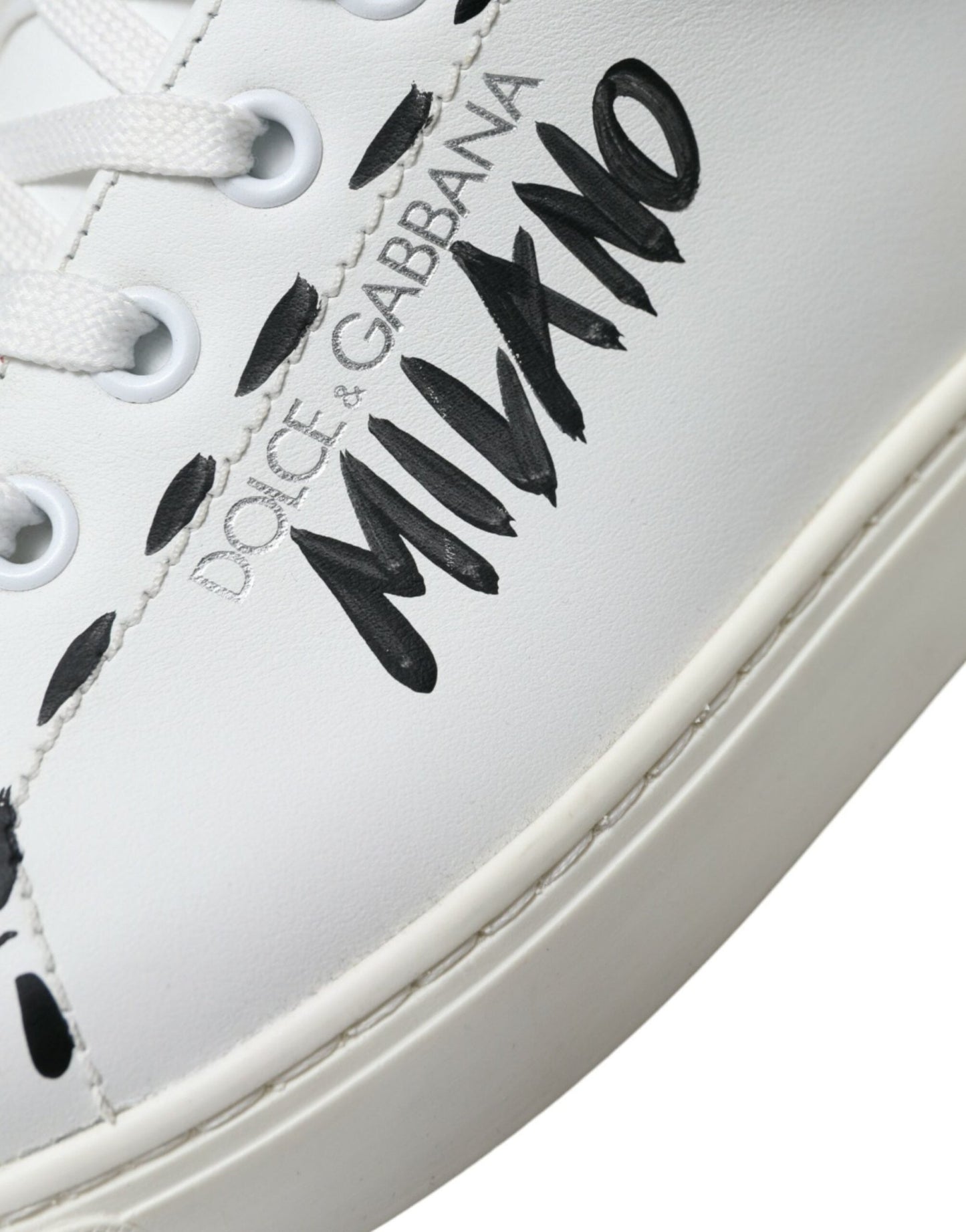Dolce & Gabbana White Leather LOVE Milano Men Sneakers Shoes - SMARTMARTNZ