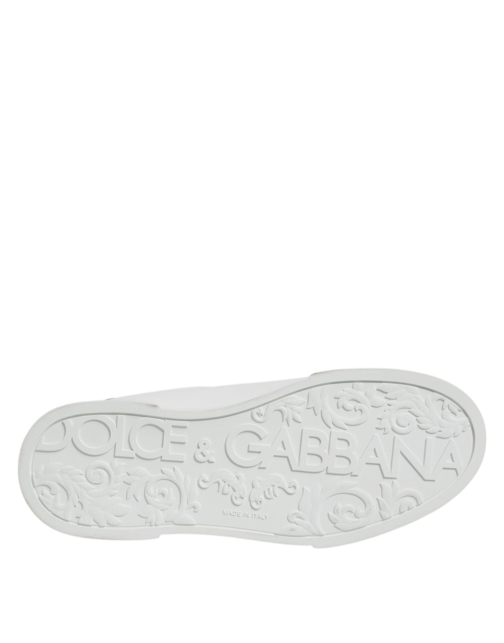 Dolce & Gabbana White Leather Low Top Lace Up Sneakers Shoes - SMARTMARTNZ