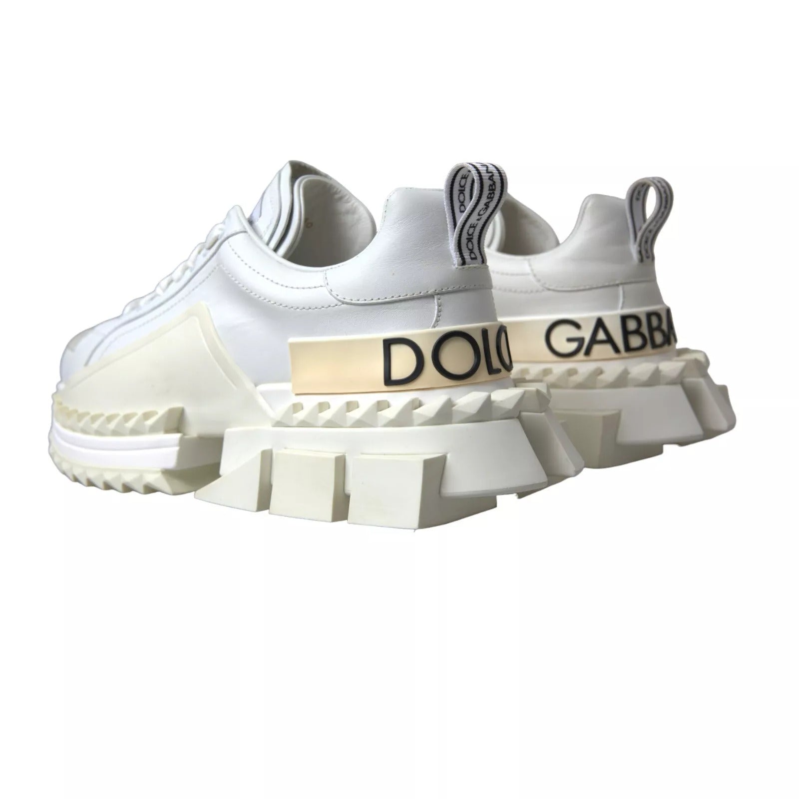 Dolce & Gabbana White Leather Super Queen Women Sneakers - SMARTMARTNZ