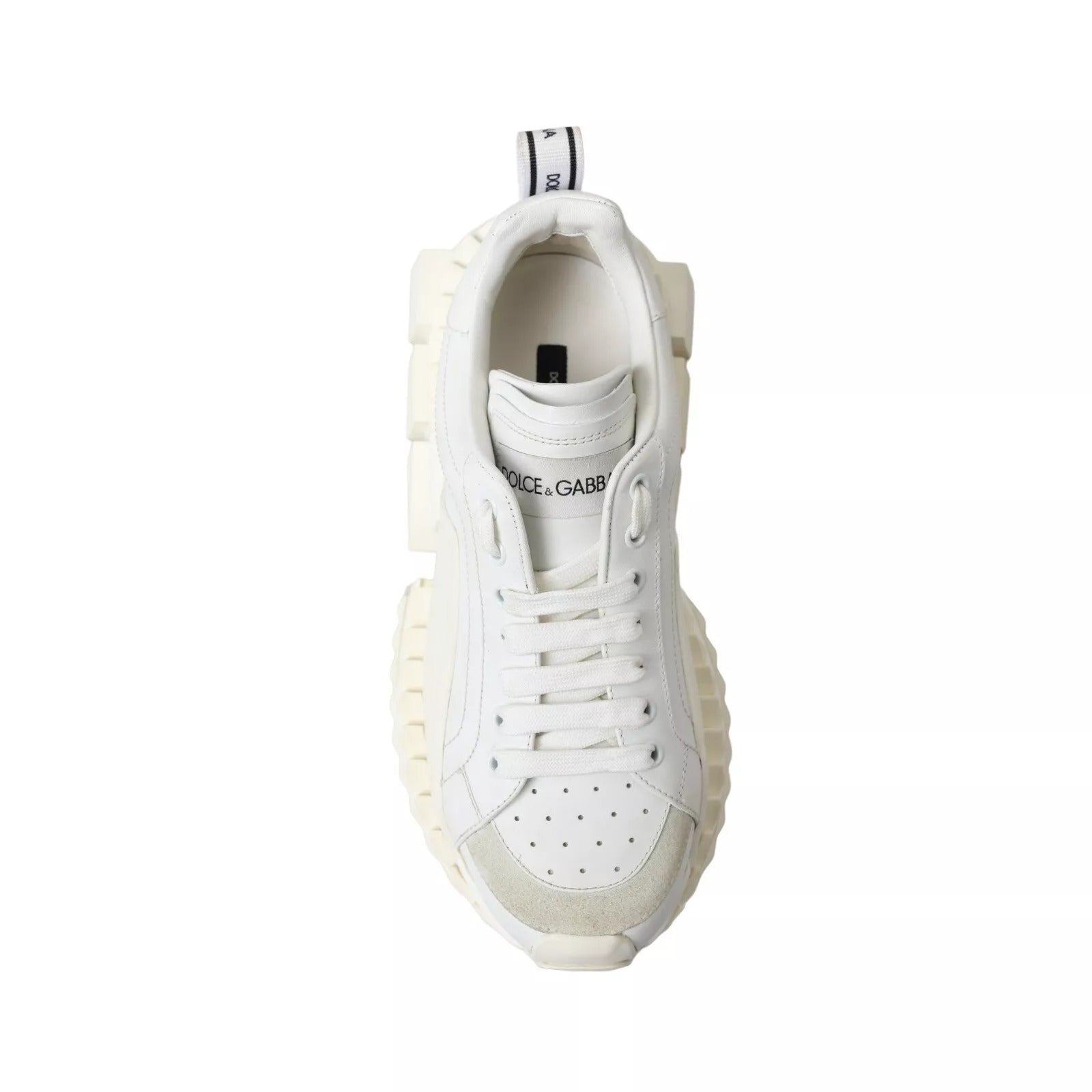 Dolce & Gabbana White Leather Super Queen Women Sneakers - SMARTMARTNZ