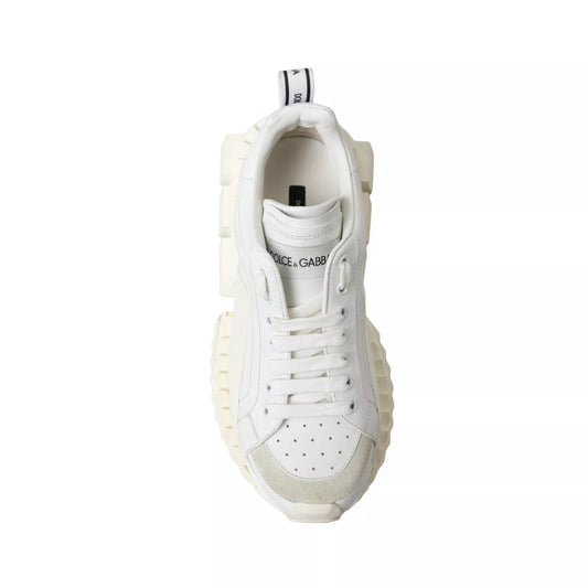 Dolce & Gabbana White Leather Super Queen Women Sneakers - SMARTMARTNZ