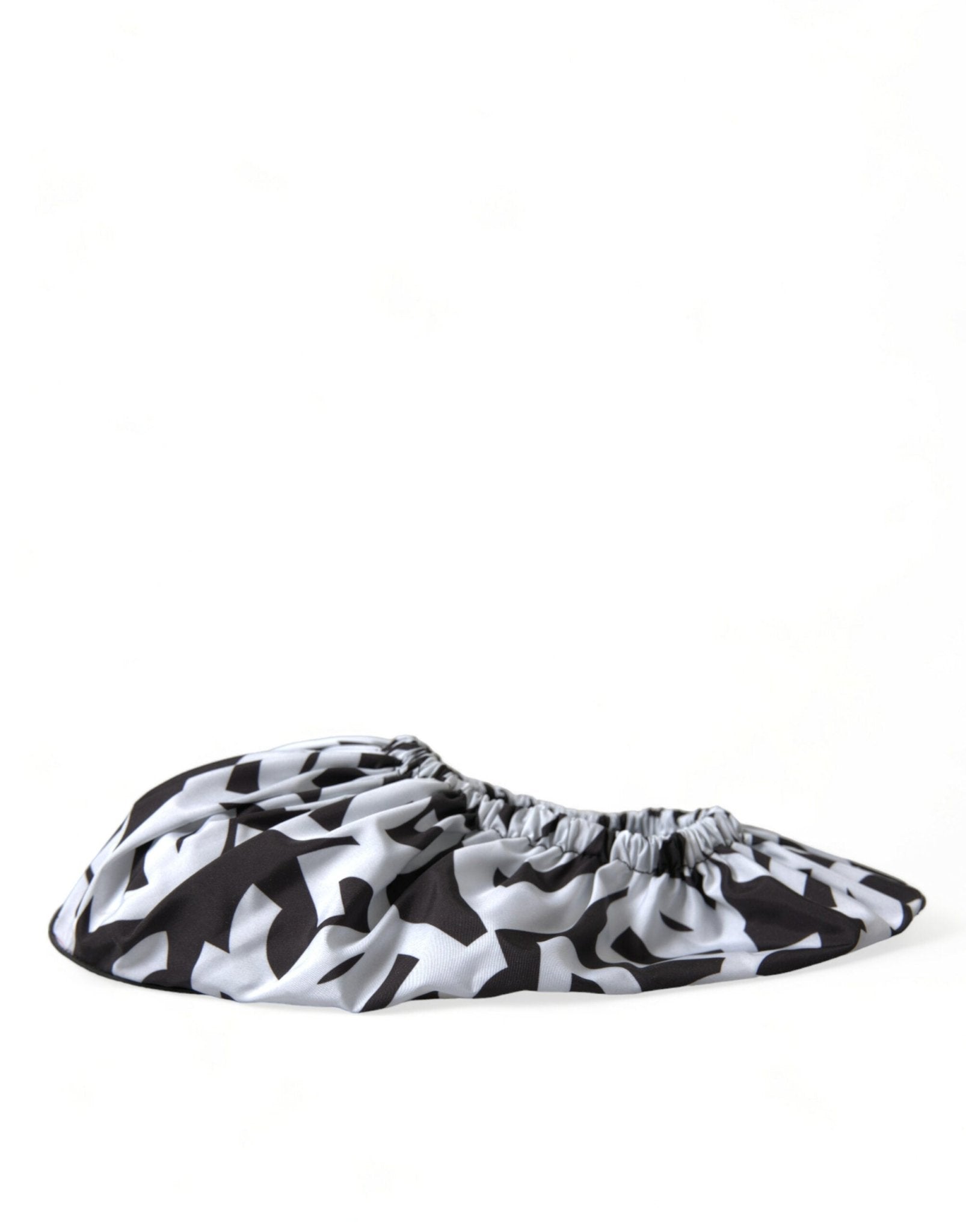 Dolce & Gabbana White Logo Print Nylon Slip On Flats Shoes - SMARTMARTNZ