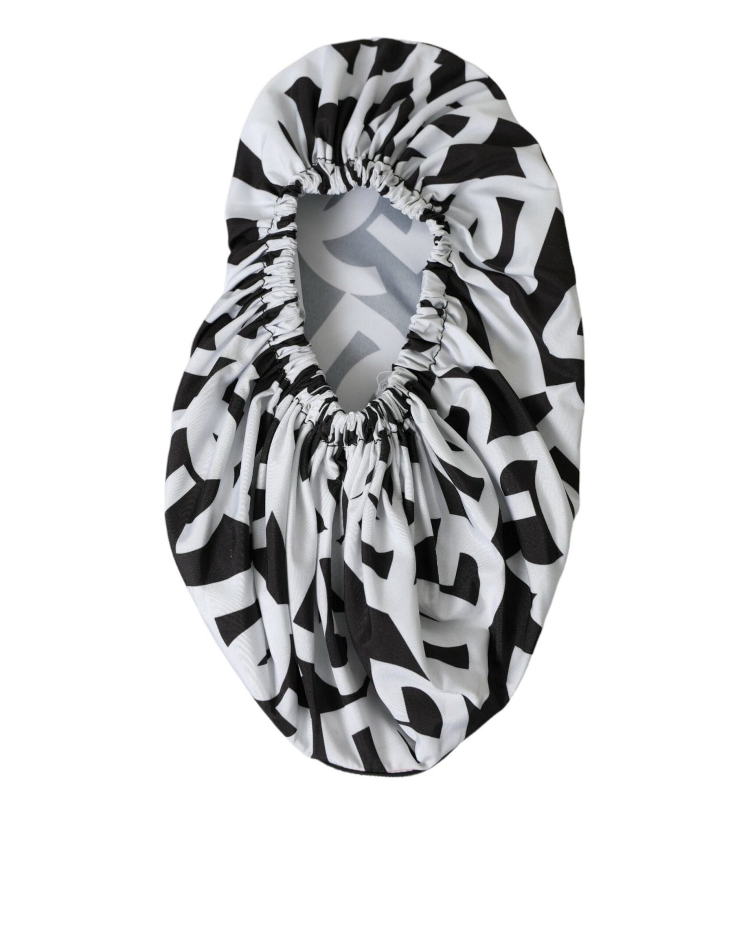 Dolce & Gabbana White Logo Print Nylon Slip On Flats Shoes - SMARTMARTNZ
