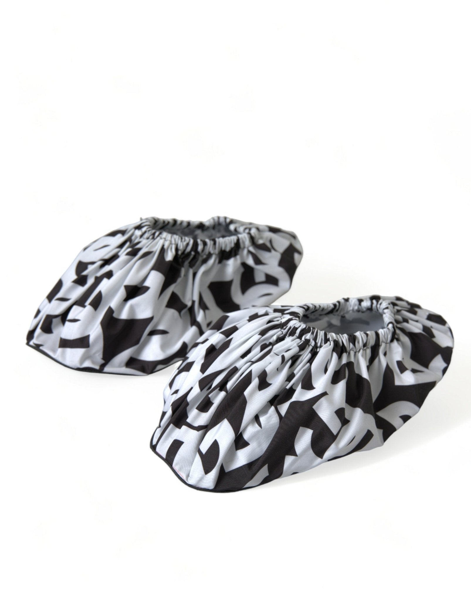 Dolce & Gabbana White Logo Print Nylon Slip On Flats Shoes - SMARTMARTNZ