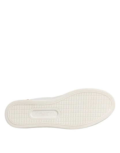 Dolce & Gabbana White London Calf Leather Sneakers Shoes - SMARTMARTNZ