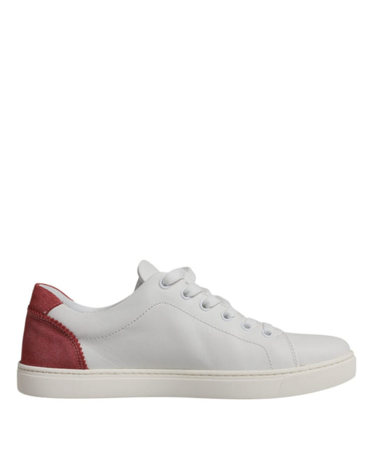 Dolce & Gabbana White London Calf Leather Sneakers Shoes - SMARTMARTNZ