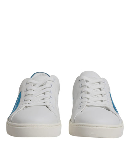 Dolce & Gabbana White London Calf Leather Sneakers Shoes - SMARTMARTNZ