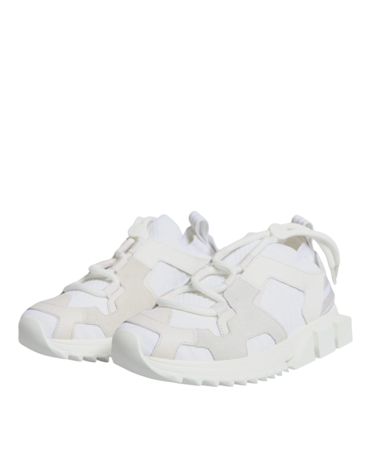 Dolce & Gabbana White Mesh Sorrento Trekking Sneakers Shoes - SMARTMARTNZ