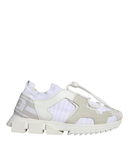 Dolce & Gabbana White Mesh Sorrento Trekking Sneakers Shoes - SMARTMARTNZ