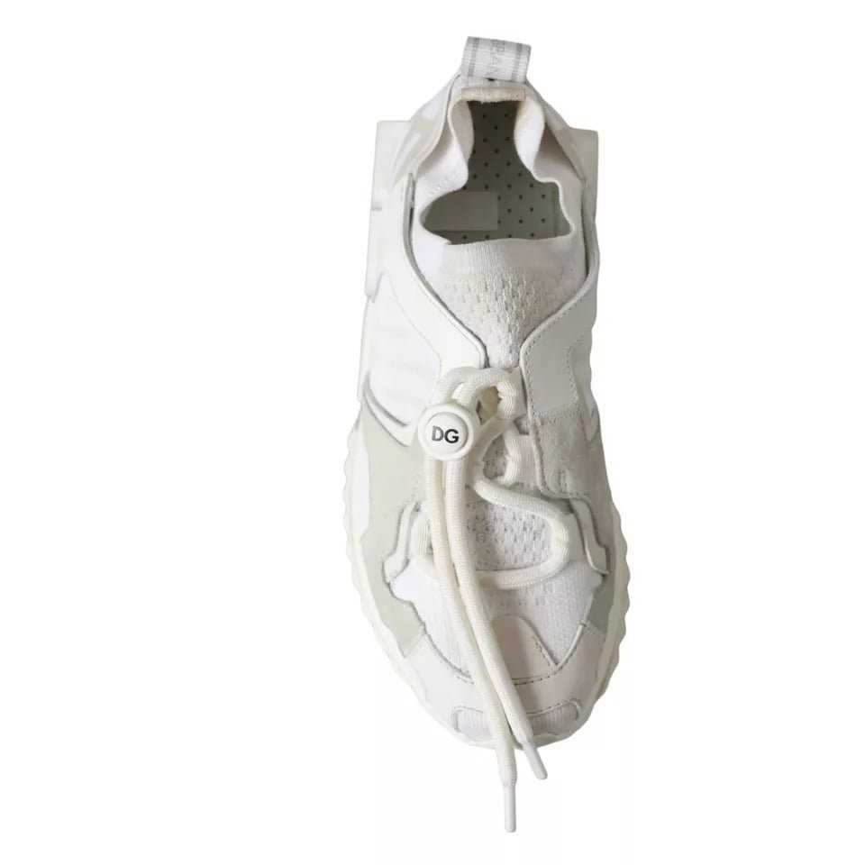 Dolce & Gabbana White Mesh Sorrento Trekking Sneakers Shoes - SMARTMARTNZ