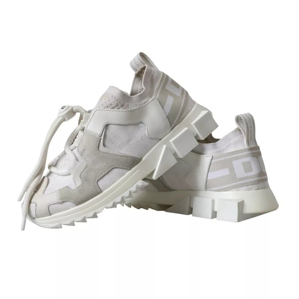 Dolce & Gabbana White Mesh Sorrento Trekking Sneakers Shoes - SMARTMARTNZ
