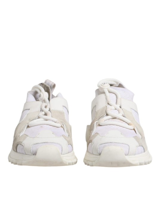 Dolce & Gabbana White Mesh Sorrento Trekking Sneakers Shoes - SMARTMARTNZ
