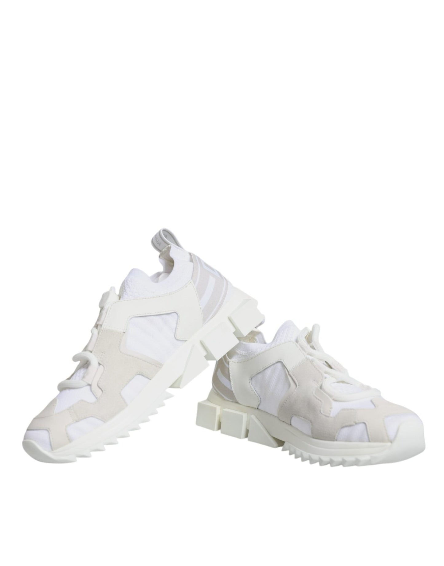 Dolce & Gabbana White Mesh Sorrento Trekking Sneakers Shoes - SMARTMARTNZ