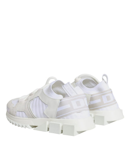 Dolce & Gabbana White Mesh Sorrento Trekking Sneakers Shoes - SMARTMARTNZ