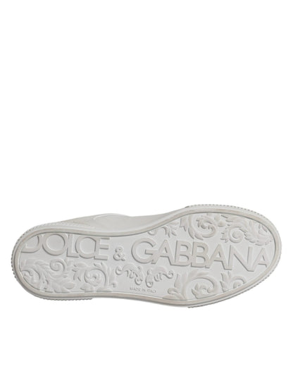 Dolce & Gabbana White Miami Leather Low Top Sneakers Shoes - SMARTMARTNZ