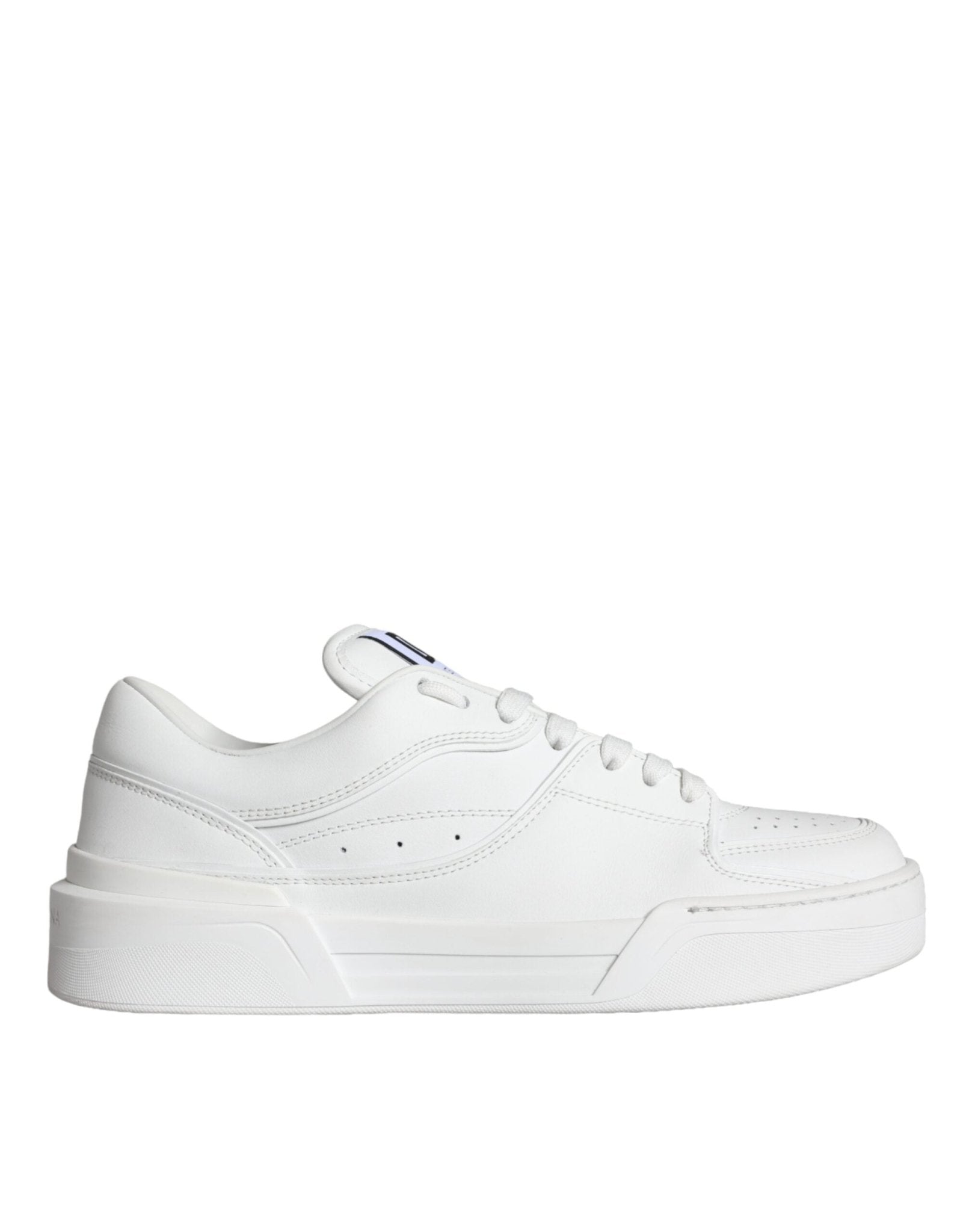 Dolce & Gabbana White Miami Leather Low Top Sneakers Shoes - SMARTMARTNZ