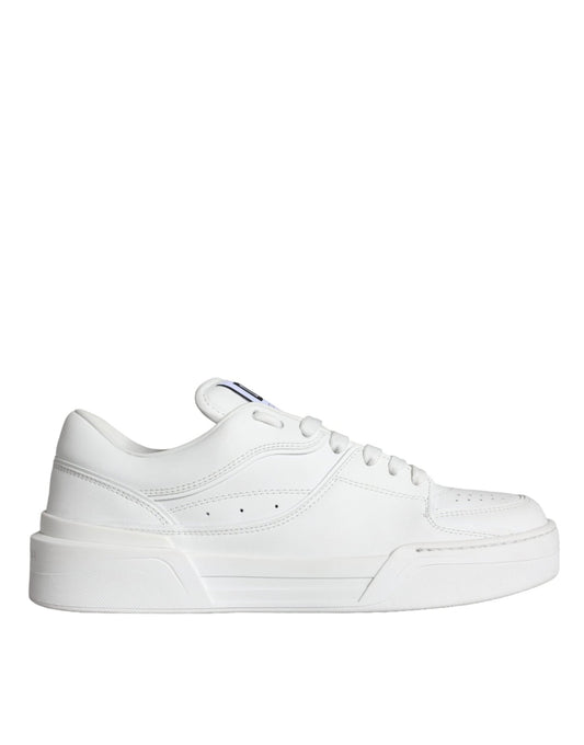 Dolce & Gabbana White Miami Leather Low Top Sneakers Shoes - SMARTMARTNZ
