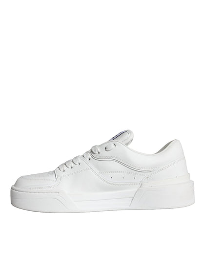 Dolce & Gabbana White Miami Leather Low Top Sneakers Shoes - SMARTMARTNZ