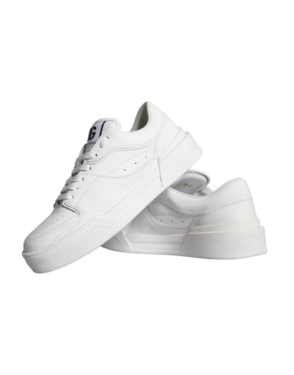 Dolce & Gabbana White Miami Leather Low Top Sneakers Shoes - SMARTMARTNZ
