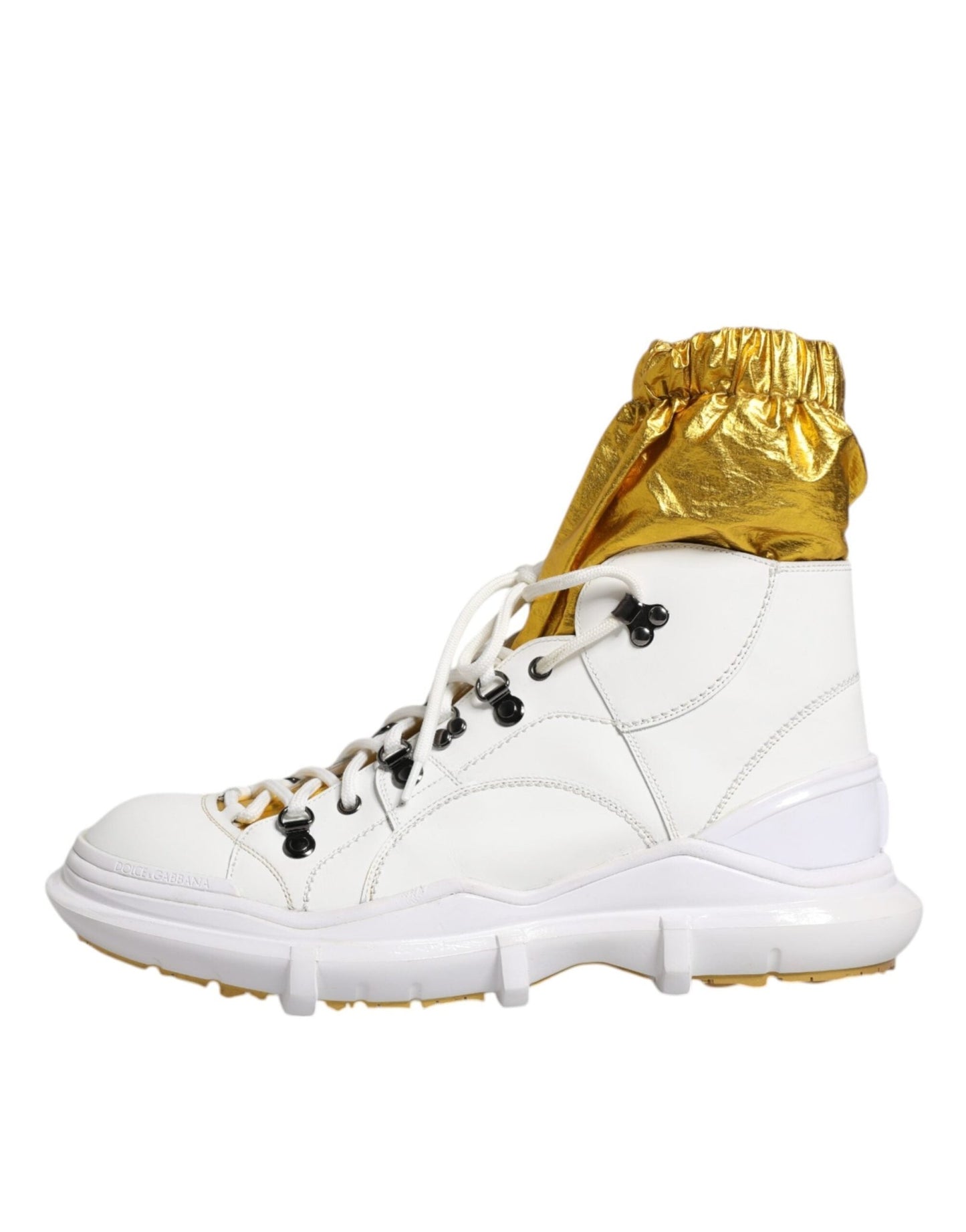 Dolce & Gabbana White Nylon Galileo High Top Sneakers Shoes - SMARTMARTNZ