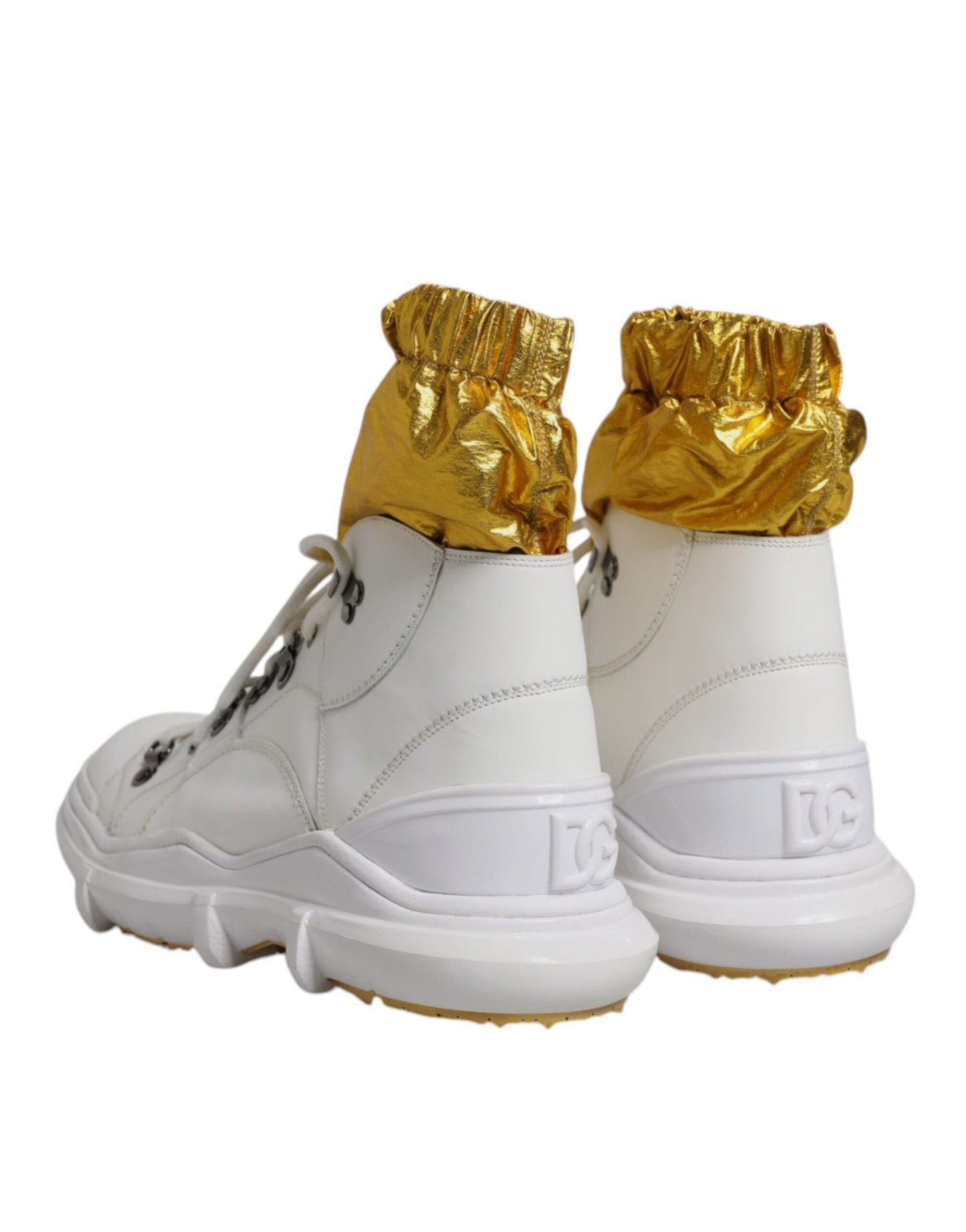 Dolce & Gabbana White Nylon Galileo High Top Sneakers Shoes - SMARTMARTNZ