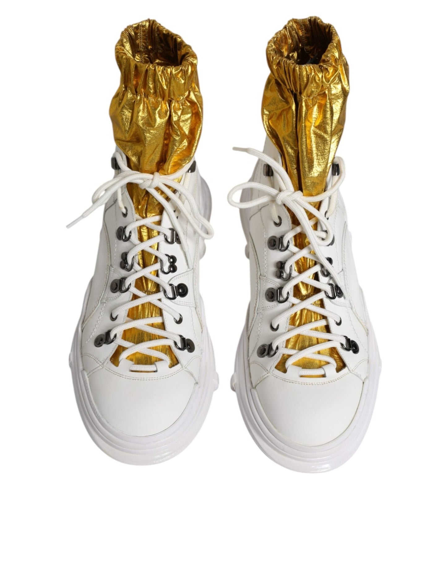 Dolce & Gabbana White Nylon Galileo High Top Sneakers Shoes - SMARTMARTNZ