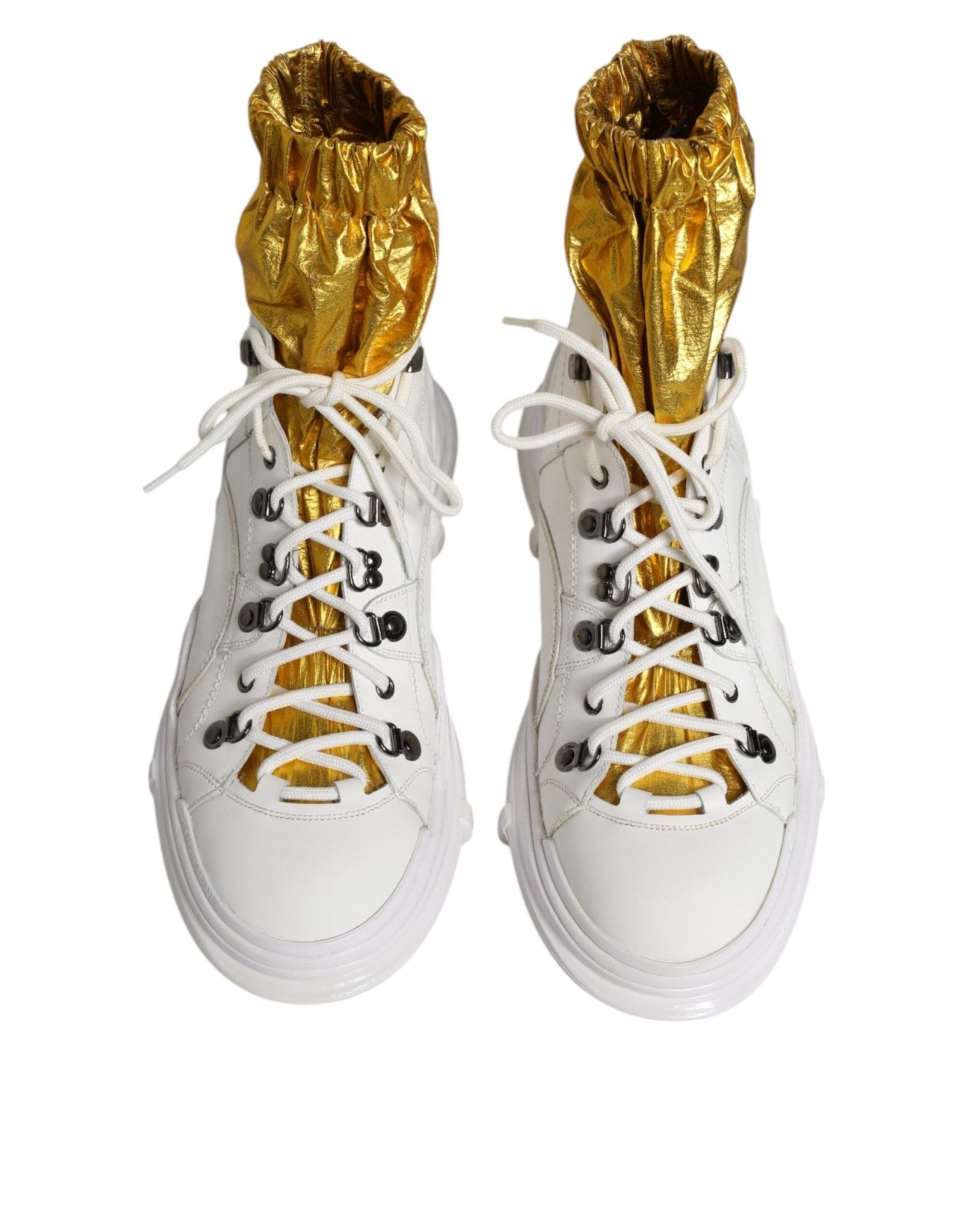 Dolce & Gabbana White Nylon Galileo High Top Sneakers Shoes - SMARTMARTNZ