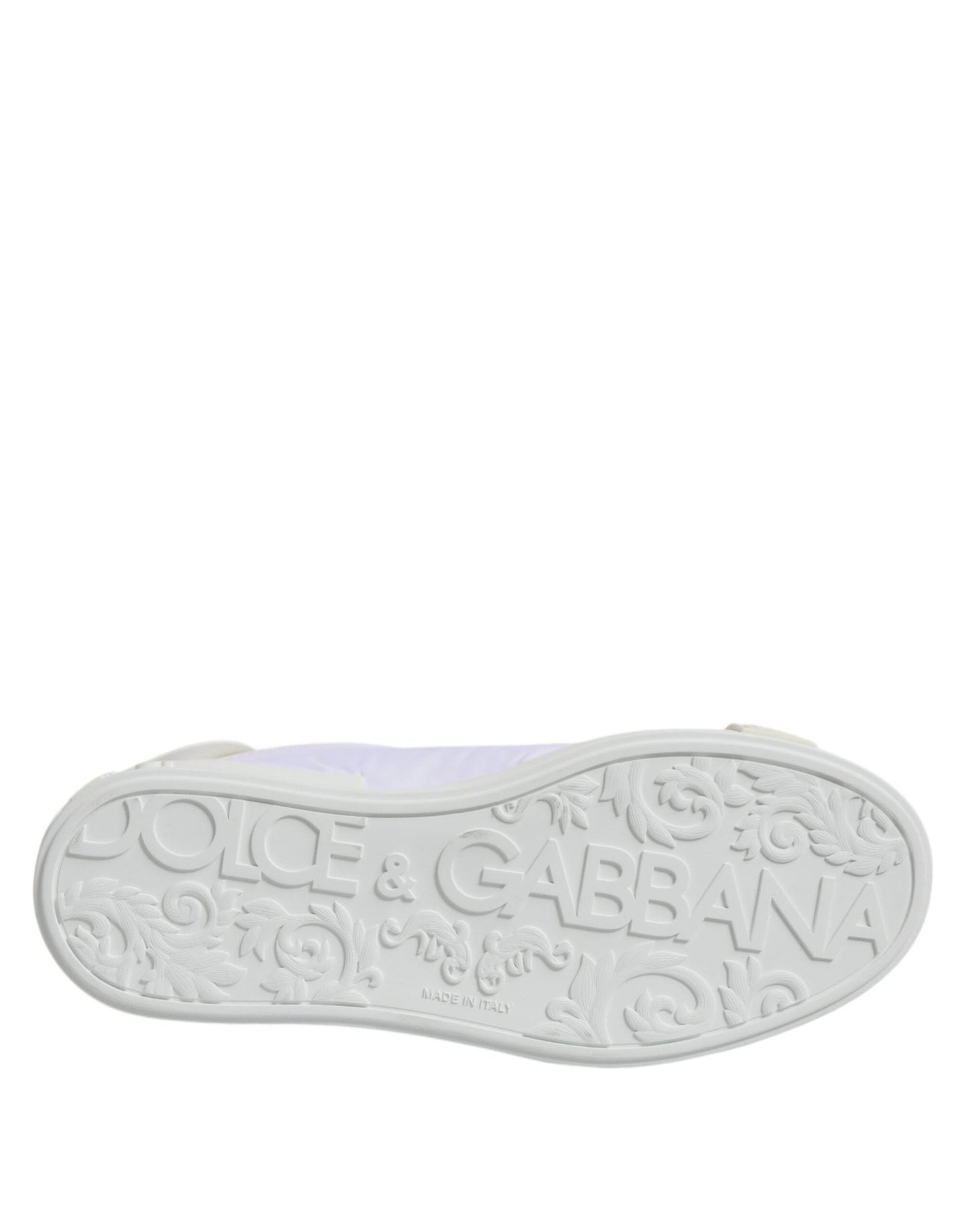 Dolce & Gabbana White Nylon Leather Low Top Sneakers Shoes - SMARTMARTNZ