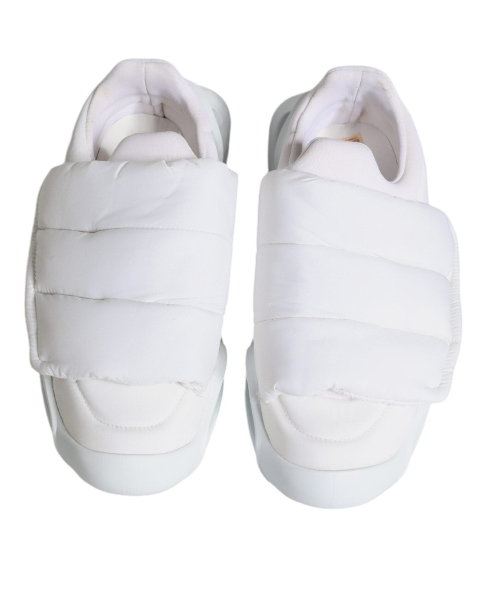 Dolce & Gabbana White Padded Fabric Low Top Sneakers Shoes - SMARTMARTNZ