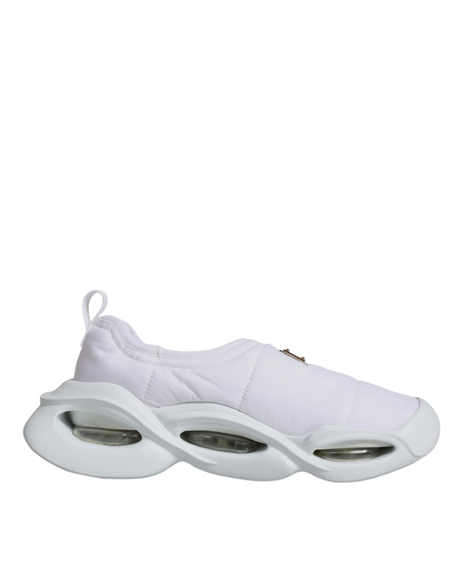 Dolce & Gabbana White Padded Fabric Low Top Sneakers Shoes - SMARTMARTNZ