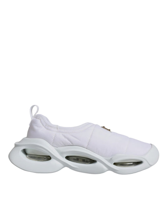 Dolce & Gabbana White Padded Fabric Low Top Sneakers Shoes - SMARTMARTNZ
