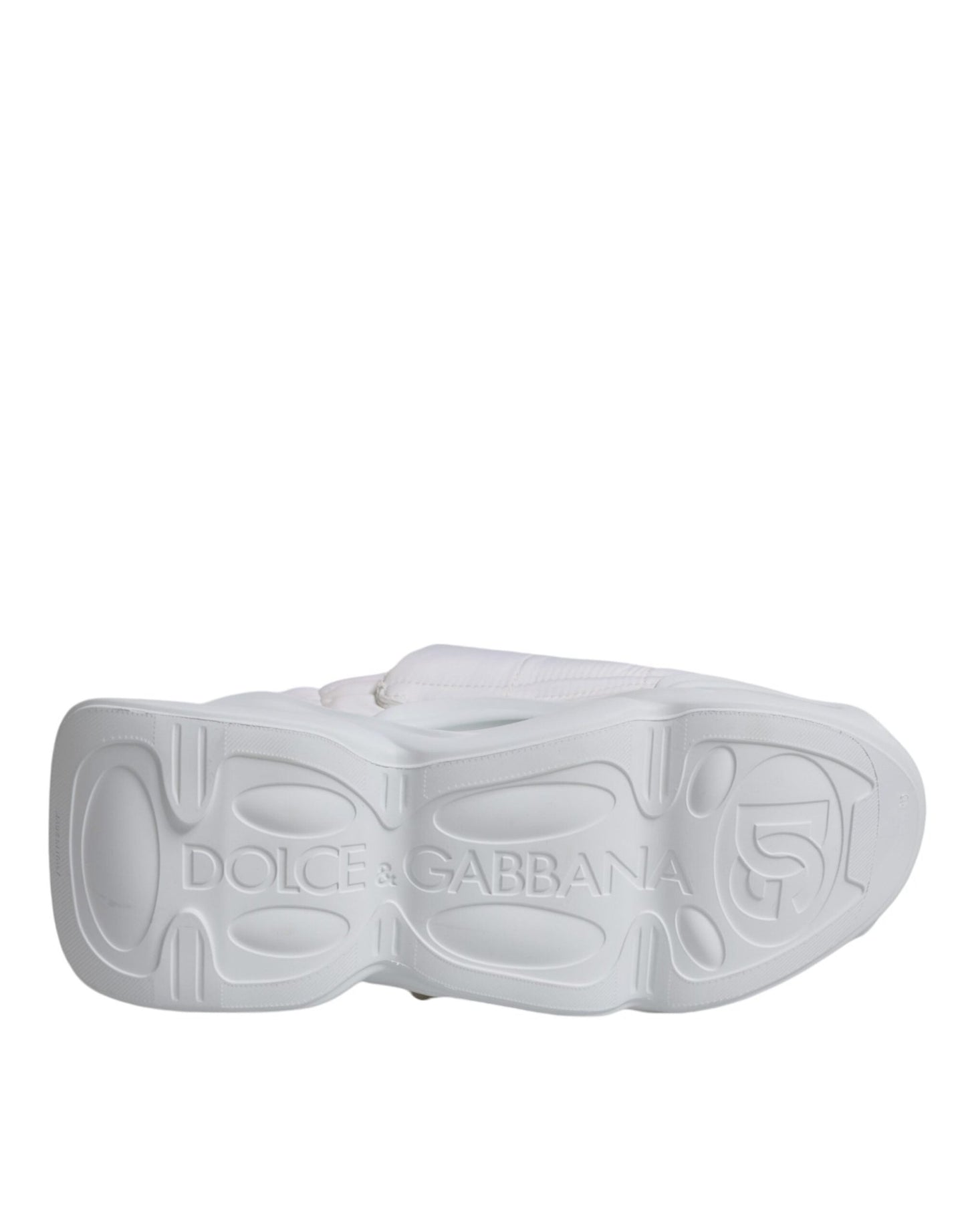 Dolce & Gabbana White Padded Fabric Low Top Sneakers Shoes - SMARTMARTNZ