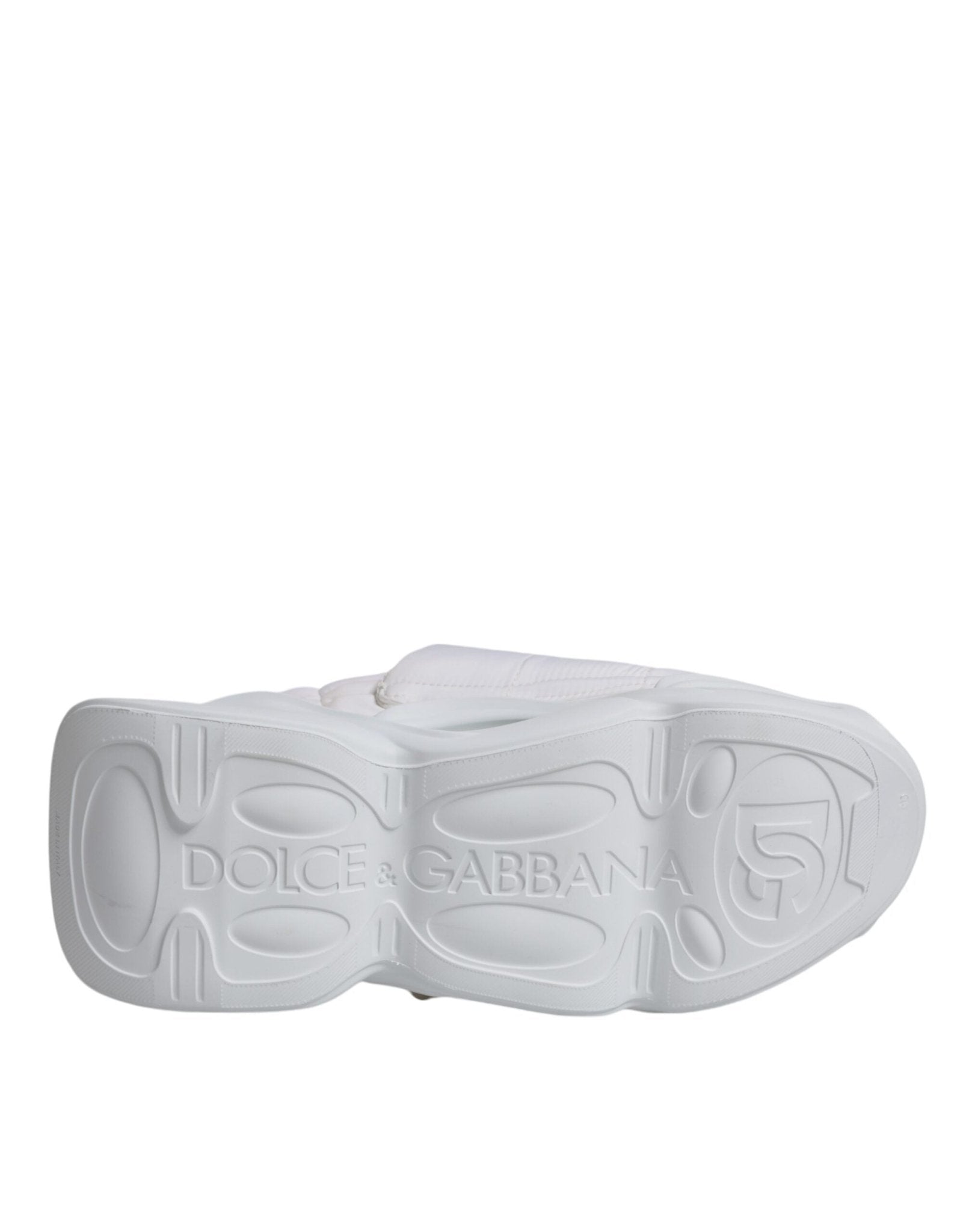 Dolce & Gabbana White Padded Fabric Low Top Sneakers Shoes - SMARTMARTNZ