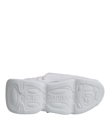 Dolce & Gabbana White Padded Fabric Low Top Sneakers Shoes - SMARTMARTNZ
