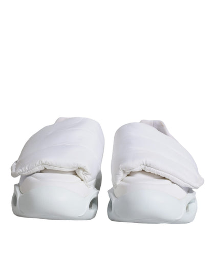 Dolce & Gabbana White Padded Fabric Low Top Sneakers Shoes - SMARTMARTNZ