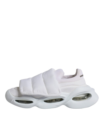 Dolce & Gabbana White Padded Fabric Low Top Sneakers Shoes - SMARTMARTNZ