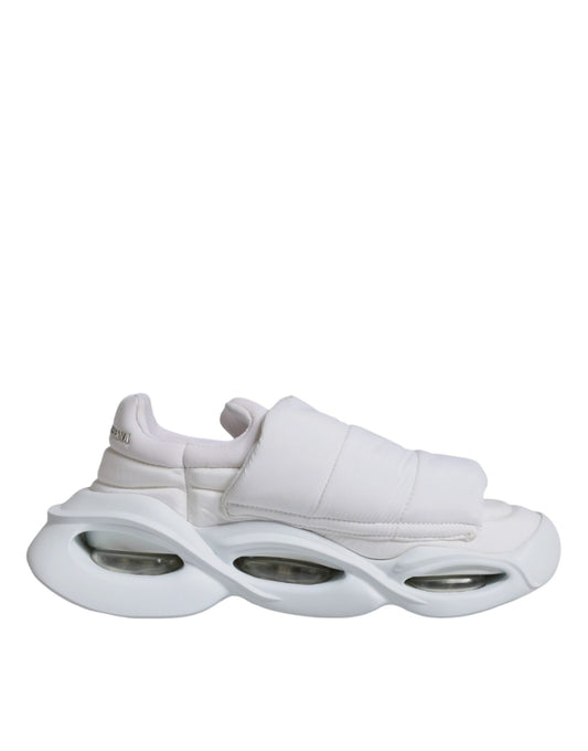 Dolce & Gabbana White Padded Fabric Low Top Sneakers Shoes - SMARTMARTNZ