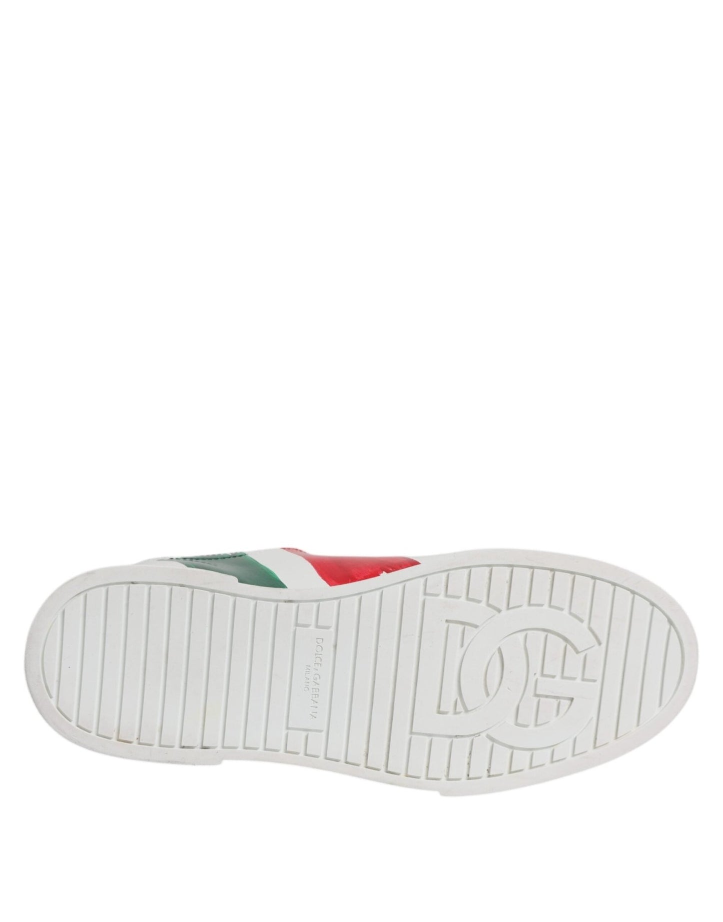 Dolce & Gabbana White Portofino Made In Italy Print Sneakers Shoes - SMARTMARTNZ