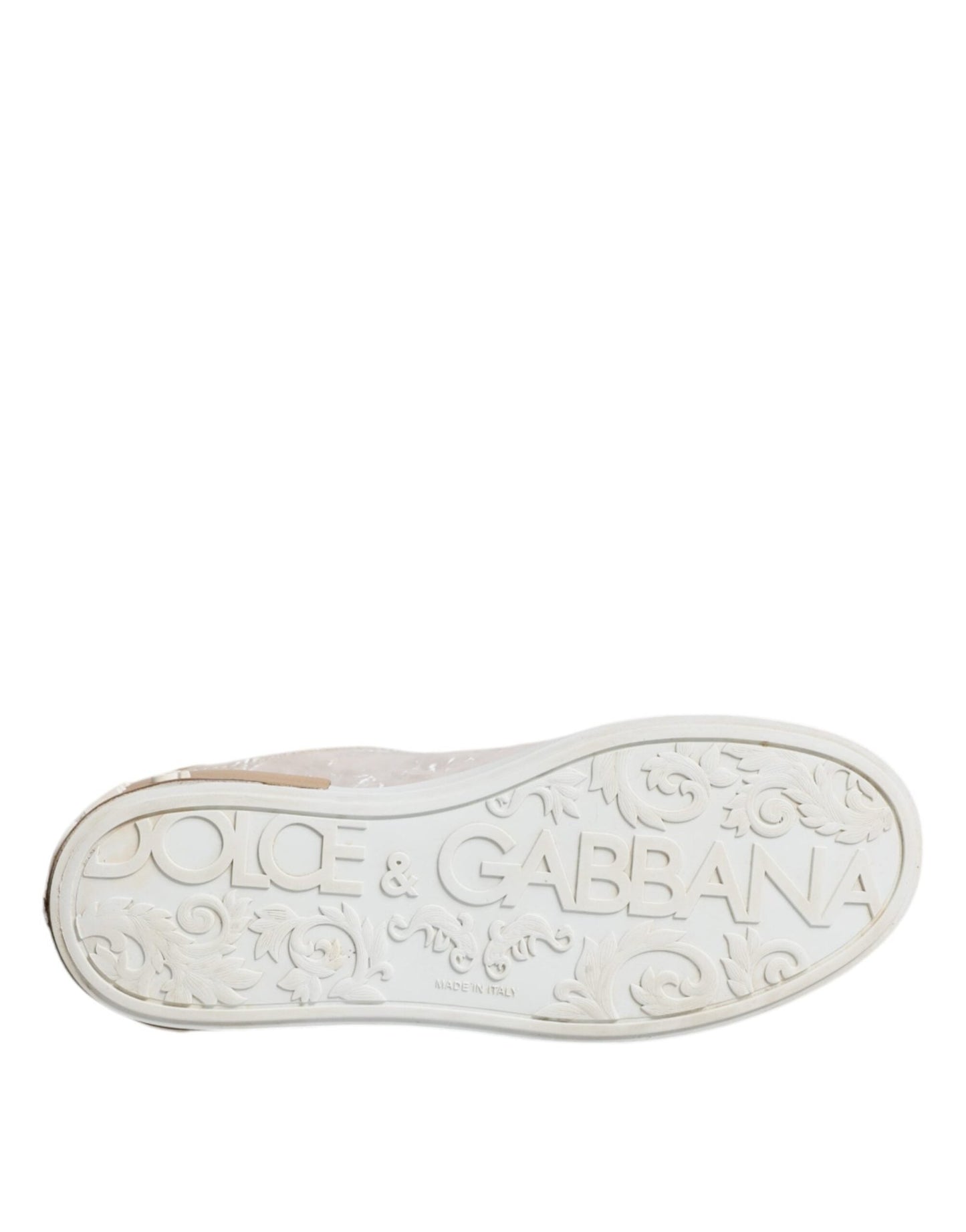 Dolce & Gabbana White Portofino Mother Of Pearl Sneakers Casual Shoes - SMARTMARTNZ