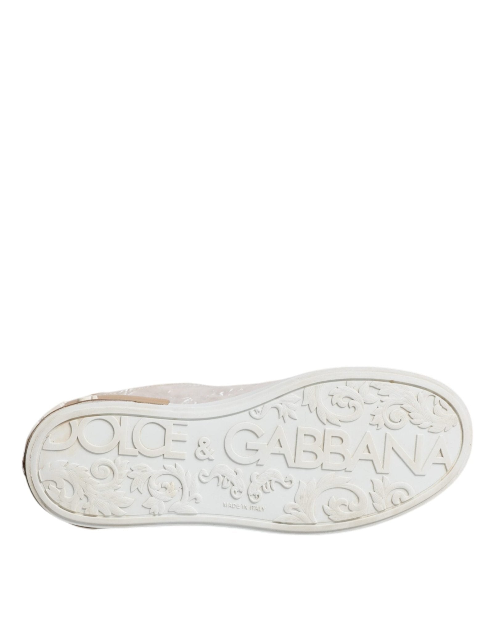 Dolce & Gabbana White Portofino Mother Of Pearl Sneakers Casual Shoes - SMARTMARTNZ